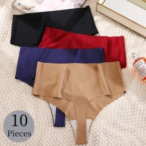 TrowBridge 10PCS/Set Women's Panties Sexy Thongs Lingerie High Waist Seamless Underwear Breathable Cozy G-Strings Hot Underpants 1