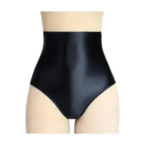 Women's High-Waisted Smooth Oil Glossy Yoga Briefs Silky Sports Training Underwear Solid Swimming Shorts 1