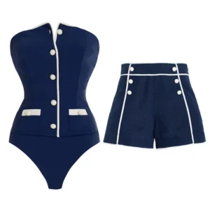 Women's Sexy High Waist Swimsuit and Shorts Summer Bikini Set Bathing Suit Women Beach Swimming Suit For Female Biquini 1