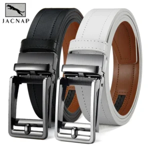 Men's Fashionable Leather Belt Men's High-quality Leather Belt Business Automatic Buckle Ratchet Belt Randomly Adjustable 1