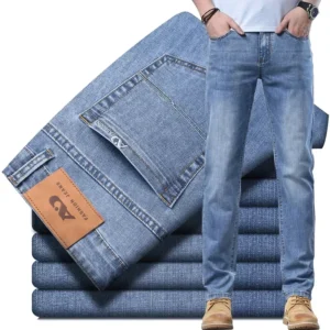 2024 Thin or Thick Material Slim Fit Men's Luxury Classic Style Men Jeans Business Stretch Denim Male Trousers Clothing 1