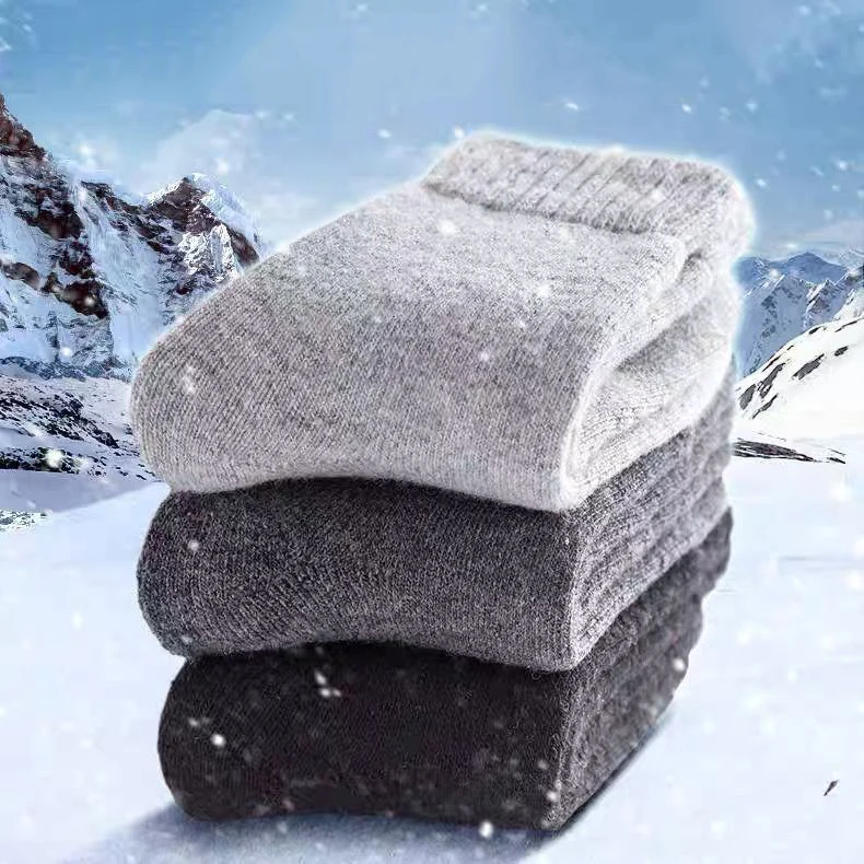 2025 New Winter Super Thicker Warm Socks Wool Male Men Women Socks Solid Socks Merino Wool Socks Against Cold Snow Terry Socks 2