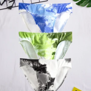 3PCS Men's Mid-Rise Briefs in Trendy Tie-Dye | All-Purpose Soft Underwear for Daily, Casual & Sport 1