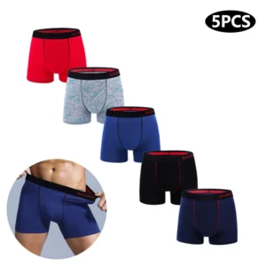5Pcs Men's Panties Cotton Boxer Sexy Man Boxers Underwear Shorts Lots Male Boxershorts Set Family Underpants Brands 1