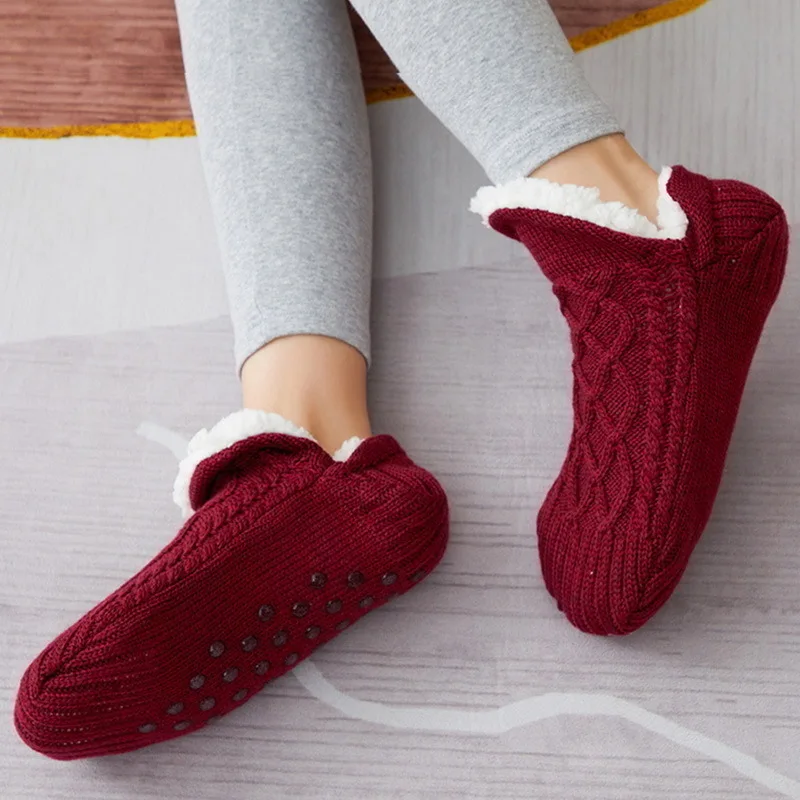 Thickened Thermal Women Mens Slipper Socks New Winter Warm Short Cotton Home Sleeping Soft Non Slip Grip Fuzzy Floor Sock Fluffy 5