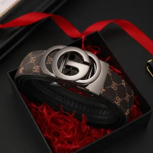 Men belt Genuine Leather Belt Metal Alloy Automatic Buckle Brand Luxury Design Waist Belts for Men Strap Male 1