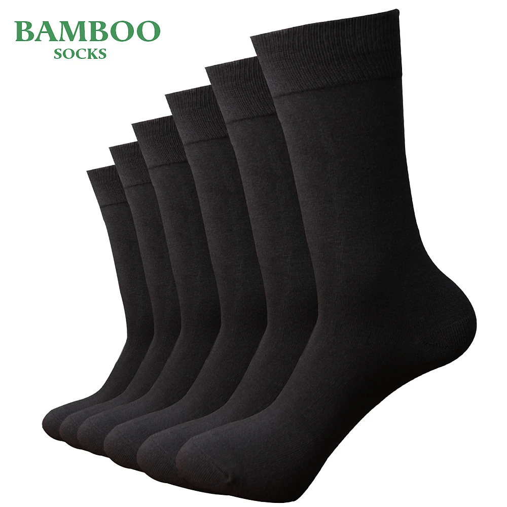 Match-Up Men Bamboo Grey Socks Breathable Anti-Bacterial man Business Dress Socks (6 Pairs/Lot) 1