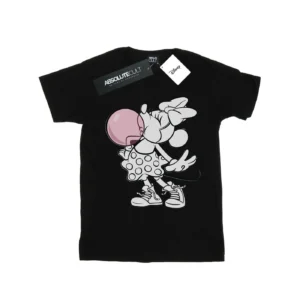 Disney Womens/Ladies Minnie Mouse Gum Bubble Cotton Boyfriend T-Shirt 1