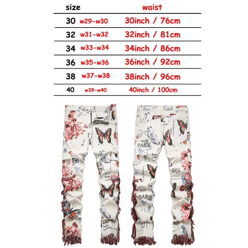 Christmas Pants Xmas Printed Jeans Festival Casual Men's Jeans British Style Stretch Denim Pants Slim Fit Straight Leg Jeans 4
