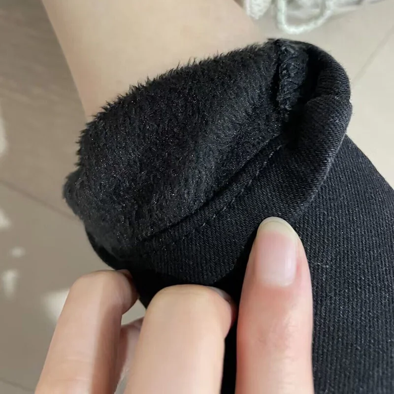 Women Thermal Skinny Jeans Mom Winter Warm Plush Stretch Jeans Lady Fleece Snow Denim Pants Student Pencil Straight Leg Trousers 5