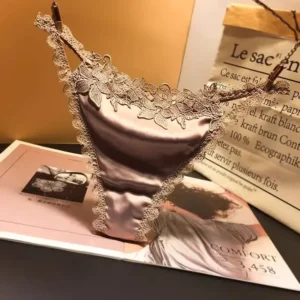 Europe American Lace Thong Triangle Panties Water-soluble Flowers Low-waist Underwear Female Spicy Charming Temptation Briefs 1