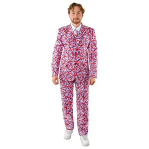 Adults Union Jack Suit – Includes Jacket & Trousers – Perfect for VE Day, Coronation & British Celebrations! 1