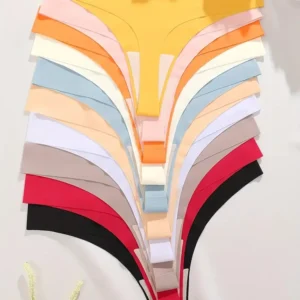 10PCS Seamless Ultra-thin Thongs Ice Silk Panties Women Underwear Sexy Panty Low Waist G-string Female Solid XS-XL 1