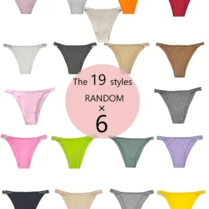 Random color: 6 pairs of fluorescent, breathable, fashionable, highly elastic, slender, sexy women's briefs and underpants 1