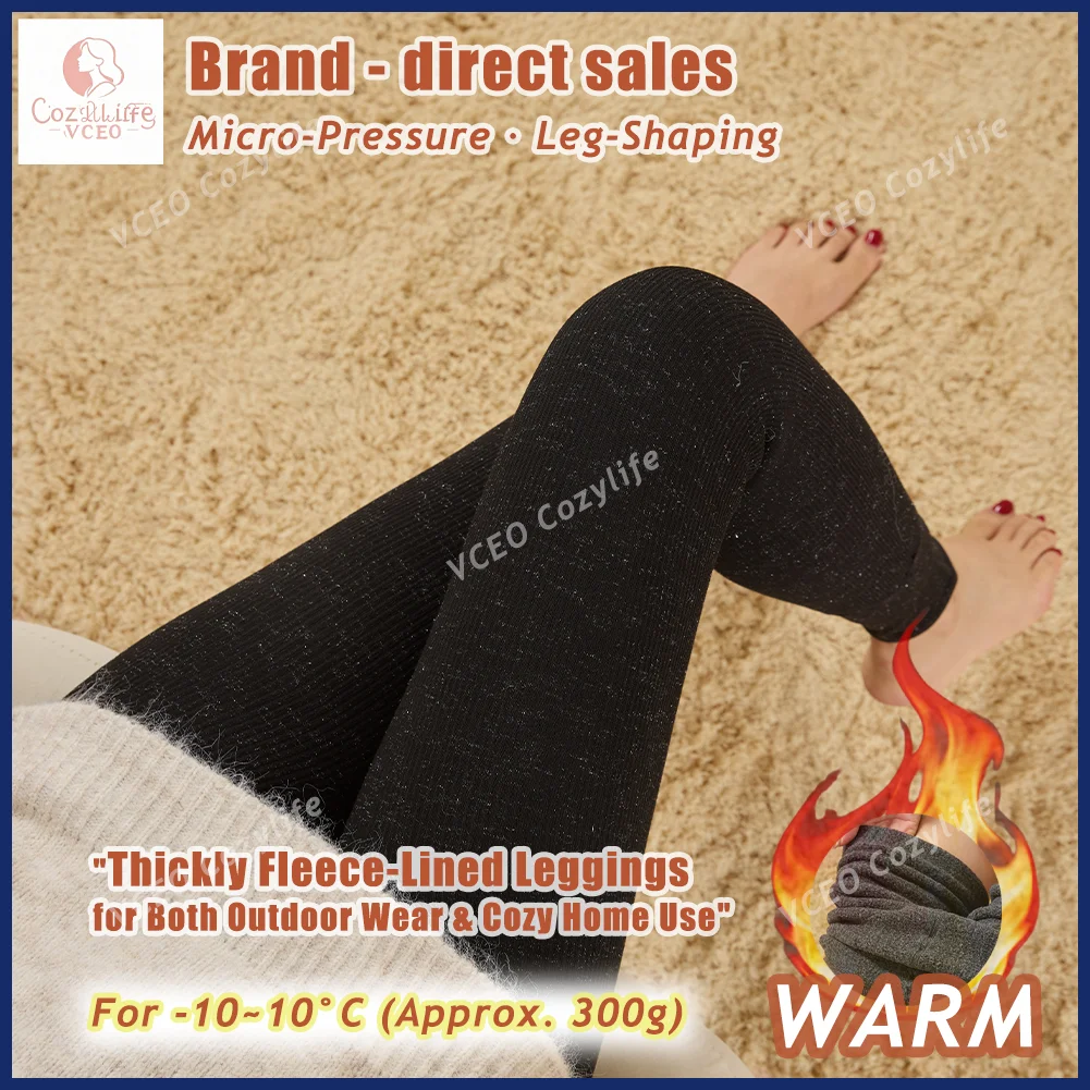 Warm fleece-padded leggings Winter Extra Warm Thickened Lounge Pants Heavyweight 300g Plush Fleece Thermal Leggings for Women 3