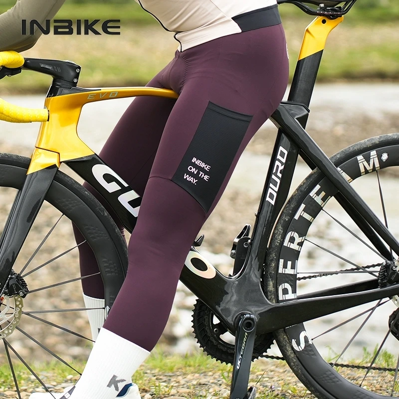 INBIKE Winter Cycling Bib Pants Thermal Fleece Men's MTB Cycling Clothing 3D Padded Cold Weather Bike Bib Tights Legging Clothes 1