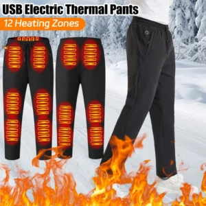 USB Electric Heated Pants 12 Heating Areas Winter Thermal Heated Pant Intelligent Warmer Perfect For Skiing Snowboarding Hiking 1