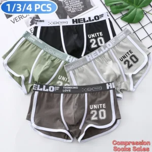 1/3/4 PCS Men's Underwear Boxer Shorts Sexy Panties Cotton Boxers Sports Comfort Man Underpants Shorts Homme U Convex Lingerie 1