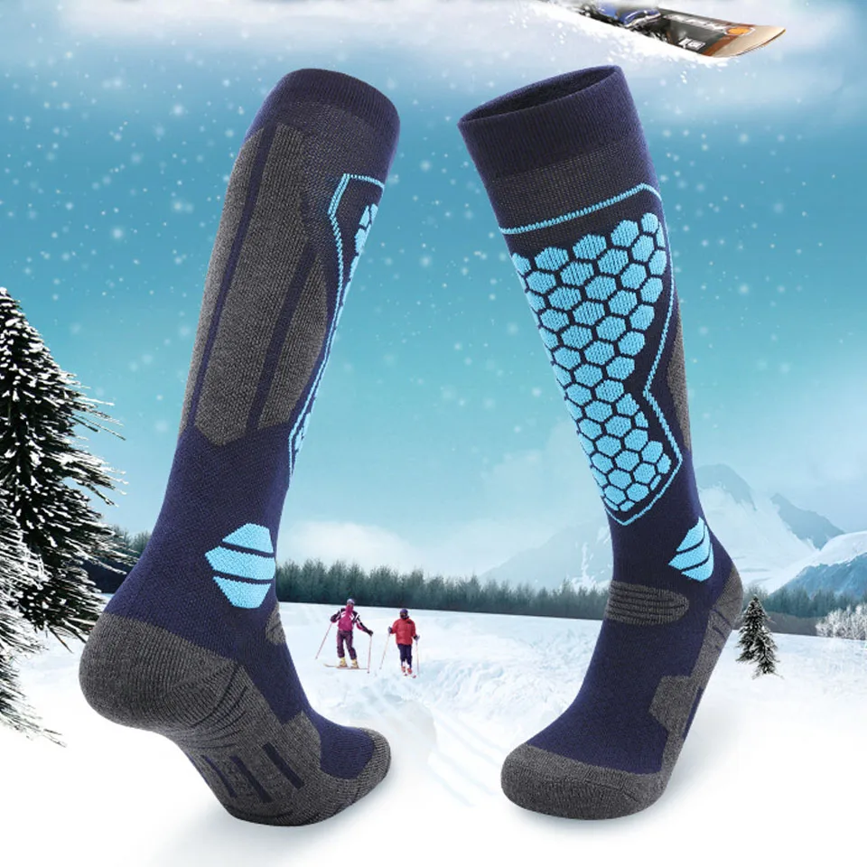 GTUBIKE Thermal Winter Cotton Men Women Ski Socks High Elastic Sports Socks Snowboarding Cycling Adult Skiing Thicker Leg Warm 1