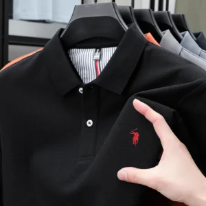 100% pure cotton 2025 summer men's Polo T-shirt high-end designer brand fashion cozy short sleeve 3D embroidery design hot sale 1