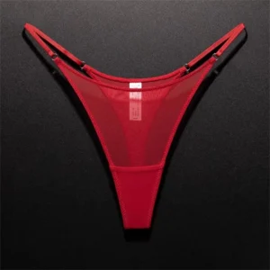 High Slit Panties Women Seamless Thong Ultra-thin Mesh Sexy Underwear Transparent Gauze Sports Fitness G-string Plus Size Panty 1