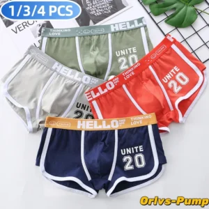1/3/4 PCS Men's Underwear Boxer Shorts Sexy Panties Cotton Boxers Sports Comfort Man Underpants Shorts Homme U Convex Lingerie 1