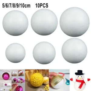 10pcs Solid Foam Ball Polystyrene Balls 50mm-100mm Round DIY Accessory Handmade For Party Celebration Christmas Decoration 1