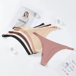 1-10pcs Ice Silk Seamless Panties For Women Thin Band Thongs Woman Satin Underwear Female Bikini Panties String Tangas Mujer 1