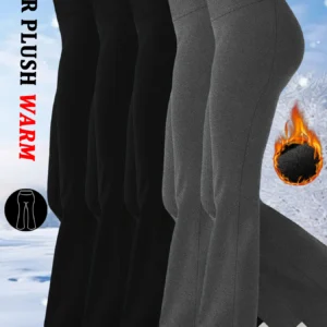 5 Pack High Waisted Fleece lining Flare Leggings for Women - Super Soft Pants with Tummy Control, Perfect for Yoga Practice 1
