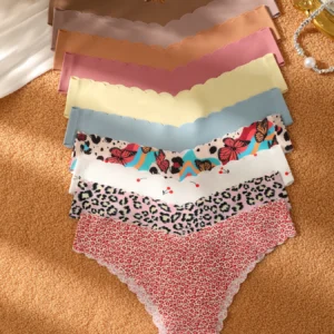 10pcs Comfortable Women's Seamless Low-Waist Triangle Panties 1