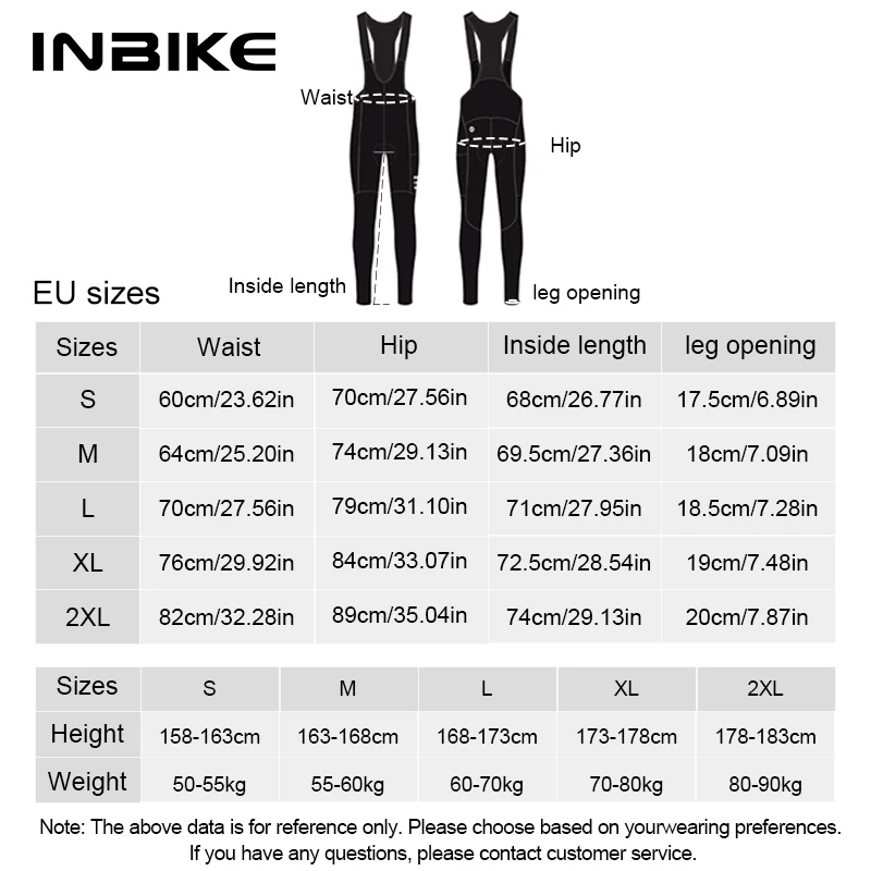 INBIKE Winter Cycling Bib Pants Thermal Fleece Men's MTB Cycling Clothing 3D Padded Cold Weather Bike Bib Tights Legging Clothes 6