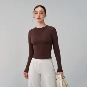 TRY TO BN Sports Long Sleeve Gym Tops Woman O-Neck T-Shirts Fitness Sportswear Breathable Workout Running Training Yoga Clothing 1