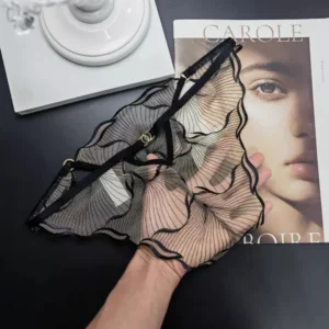 French Luxury Lace Panty Women's Sexy Tushy PP, Floral Embroidery Stretch Brief, Ultra Soft Invisible Underwear, Romantic Gift 1