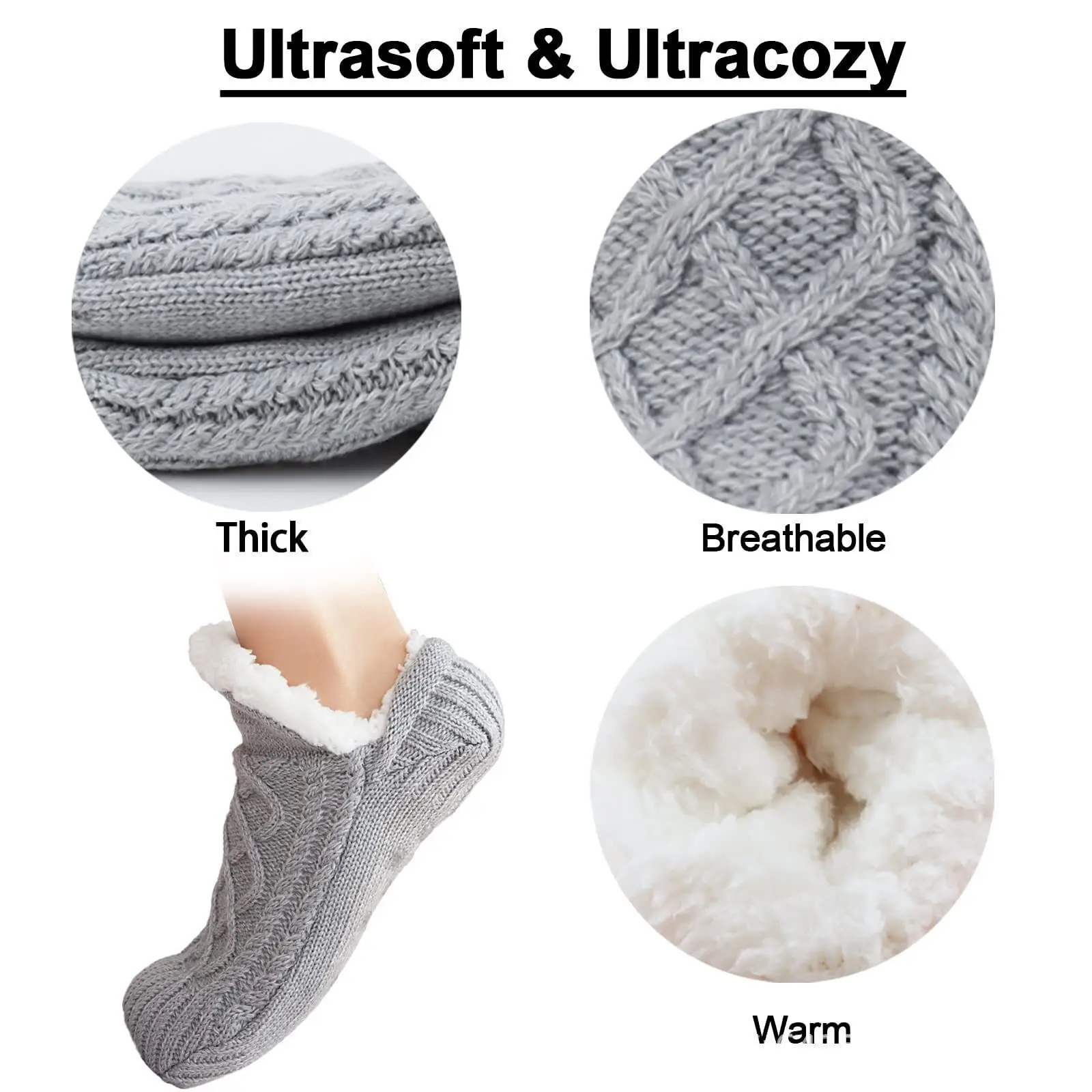 Thickened Thermal Women Mens Slipper Socks New Winter Warm Short Cotton Home Sleeping Soft Non Slip Grip Fuzzy Floor Sock Fluffy 2