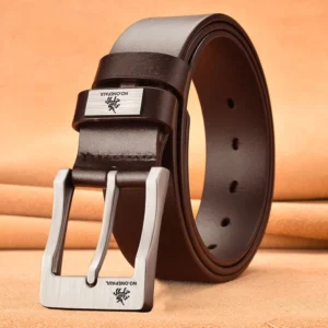 New Trend Men's High Quality Buckled Jeans Leather Casual Belt Business Cowboy Belt Men's Fashion Designer 1