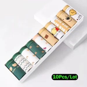 10Pcs/Lot Cotton Underwear Women's Panties Cute Cartoon Briefs Girls Seamless Sexy Lingerie Ladies Pantys Underpant Female Tanga 1