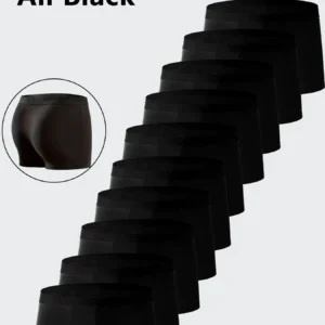 10PCS Men's Underwear Black Color Men Underpant High Stretch Boxer Shorts Sexy Men Panties Plus Size L-4XL Breathable Men Boxer 1