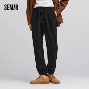 Semir Baggy Pants Men Textured Corduroy Loose Elastic Cuff Casual 2025 Winter Clothes for Man Soft Corduroy Warm 1