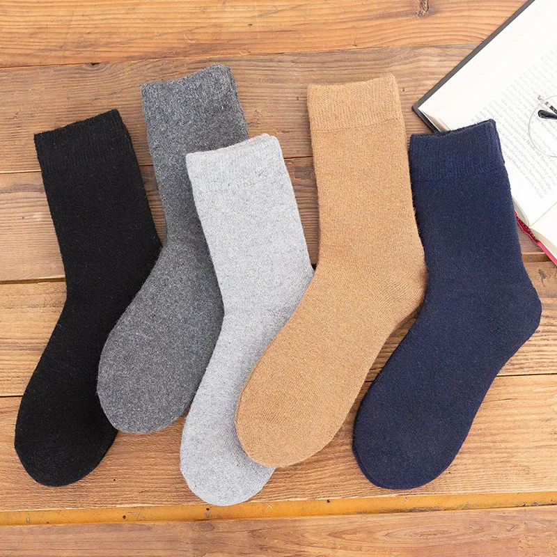 2025 New Winter Super Thicker Warm Socks Wool Male Men Women Socks Solid Socks Merino Wool Socks Against Cold Snow Terry Socks 6
