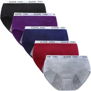 5pcs Teen Girl's Cotton Menstrual Period Panties Pack of Multipack Women Leak-Proof Protective Underwear Briefs 1
