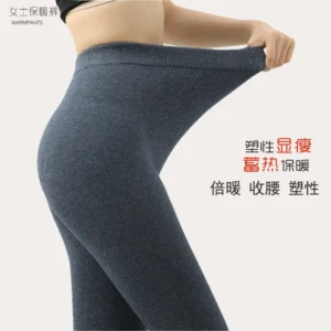 Adult Winter Thermal Thickened High-Waist Wool Leggings Pure Wool Base Layer Knit Pants Thigh-High Tights for Autumn 1