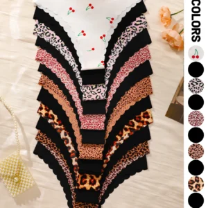 12pcs/Pack Women's seamless comfortable underwear, suitable for daily wear in all seasons 1