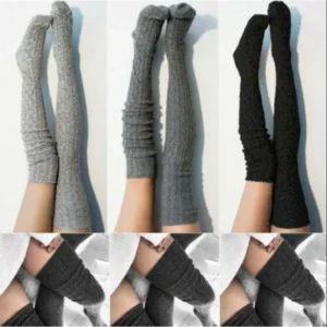 1 3 5 Pairs of Cozy Thermal Over the Knee Knit Socks for Women Warm and Stylish Winter Socks with Thickened Material 1