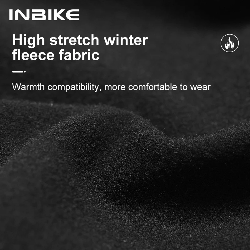 INBIKE Winter Cycling Bib Pants Thermal Fleece Men's MTB Cycling Clothing 3D Padded Cold Weather Bike Bib Tights Legging Clothes 3