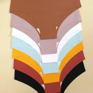 10pcs Hot Sale Women's Panties Seamless Underwear Ultra-thin Solid Briefs Female V-Waist 10 Colors panty Silk Lingerie Wholesale 1