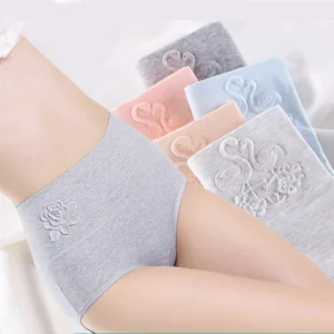 4Pcs/Lot Cotton Panties Women's High Waist Underwear Abdominal Plus Size Briefs Girls Female Seamless Underpants Sexy Lingeries 1