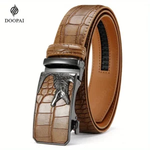 Men's PU Leather Belt Fashion Automatic Buckle Belt for Popular Business High Quality Male Belt 1
