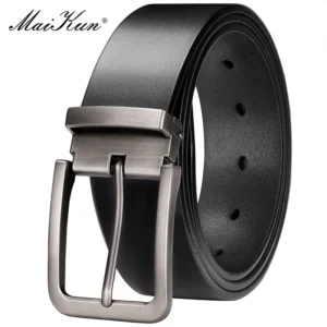 Maikun Genuine Leather Men's Belt Large Size Casual Belt Alloy Pin Buckle Business Suit Belt Father's Day Present Gift 1