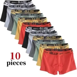 10Pcs Men's Boxer And Briefs Fashion Underwear High Stretch Boxer And briefs Shorts Breathable Soft Men's Shorts Comfortable 1