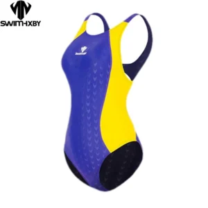 HXBY High Quality One Piece Triangle Racing Competition Waterproof Chlorine Resistant Women Swimwear Plus Size Bathing Swimsuits 1